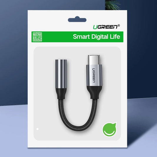 Ugreen Kopfhöreradapter mit 3,5 mm Miniklinke auf USB Typ C 10 cm grau (30632)