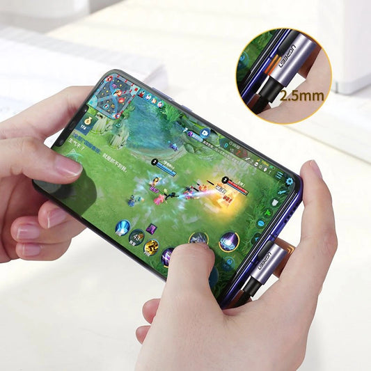 Ugreen US255 50125 USB-C (gerade) / USB-C (gewinkelt) PD QC-Kabel 60 W 3 A 2 m – grau