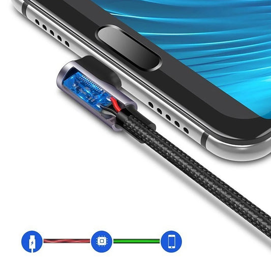 Ugreen US284 70255 USB-A (gerade) / USB-C (gewinkelt) Kabel 3A 3m – grau