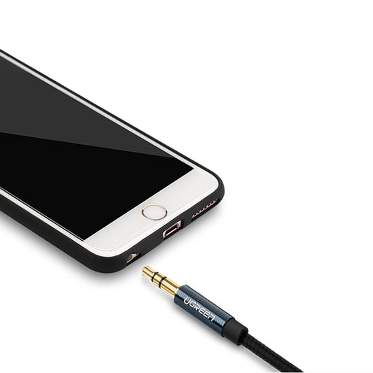 Ugreen abgewinkeltes AUX-Kabel 2 x Miniklinke 3,5 mm 1,5 m blau (AV112)