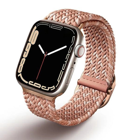 Uniq Aspen geflochtenes Armband für Apple Watch 1/2/3/4/5/6/7/8/SE/SE2 40/38/41 mm – Rosa