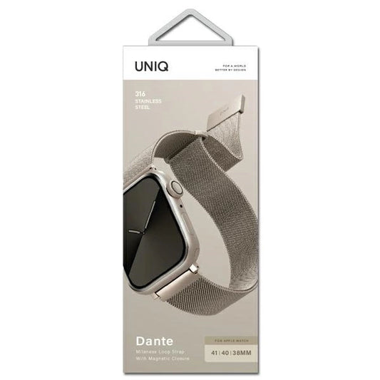 Uniq Dante Edelstahlarmband für Apple Watch 1/2/3/4/5/6/7/8/SE/SE2 38/40/41 mm – Beige