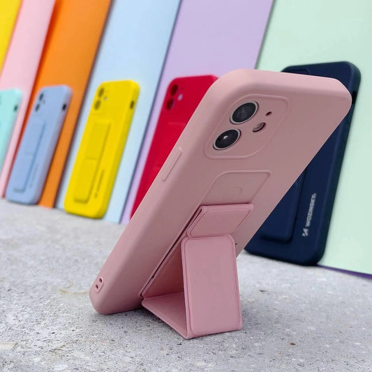 Wozinsky Kickstand Case Silikonhülle mit Ständer Samsung Galaxy A22 4G Hülle grau