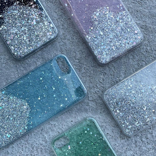 Wozinsky Star Glitter Glitzer Hülle für Samsung Galaxy A72 4G transparent