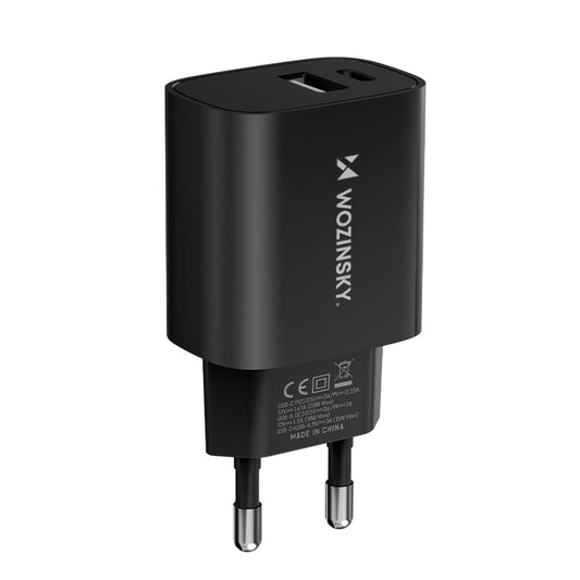 Wozinsky WGWCB USB-A USB-C 20W Wandladegerät - Schwarz