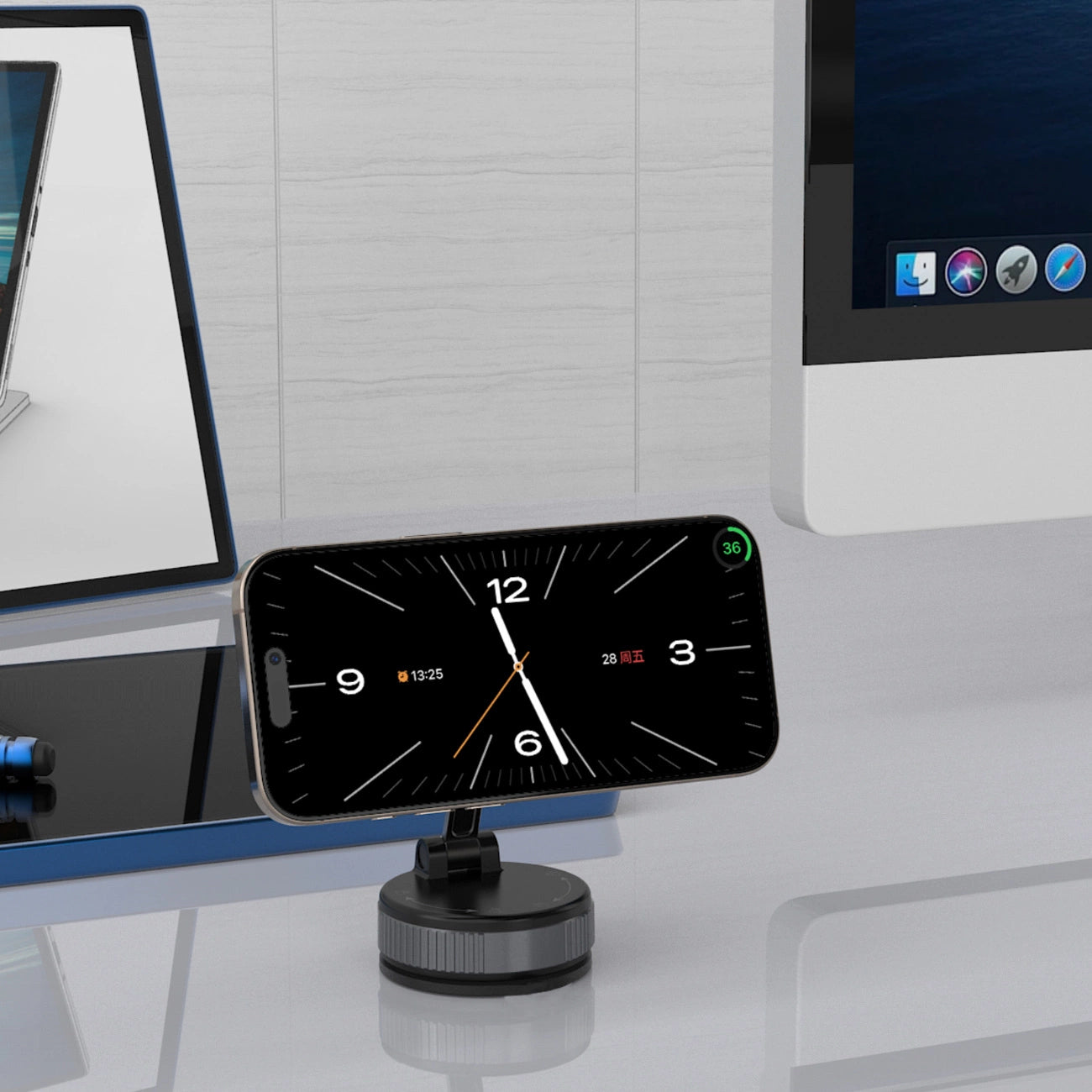 Wozinsky WUSM-01 Magnetische Autohalterung für Armaturenbrett/Windschutzscheibe - Schwarz