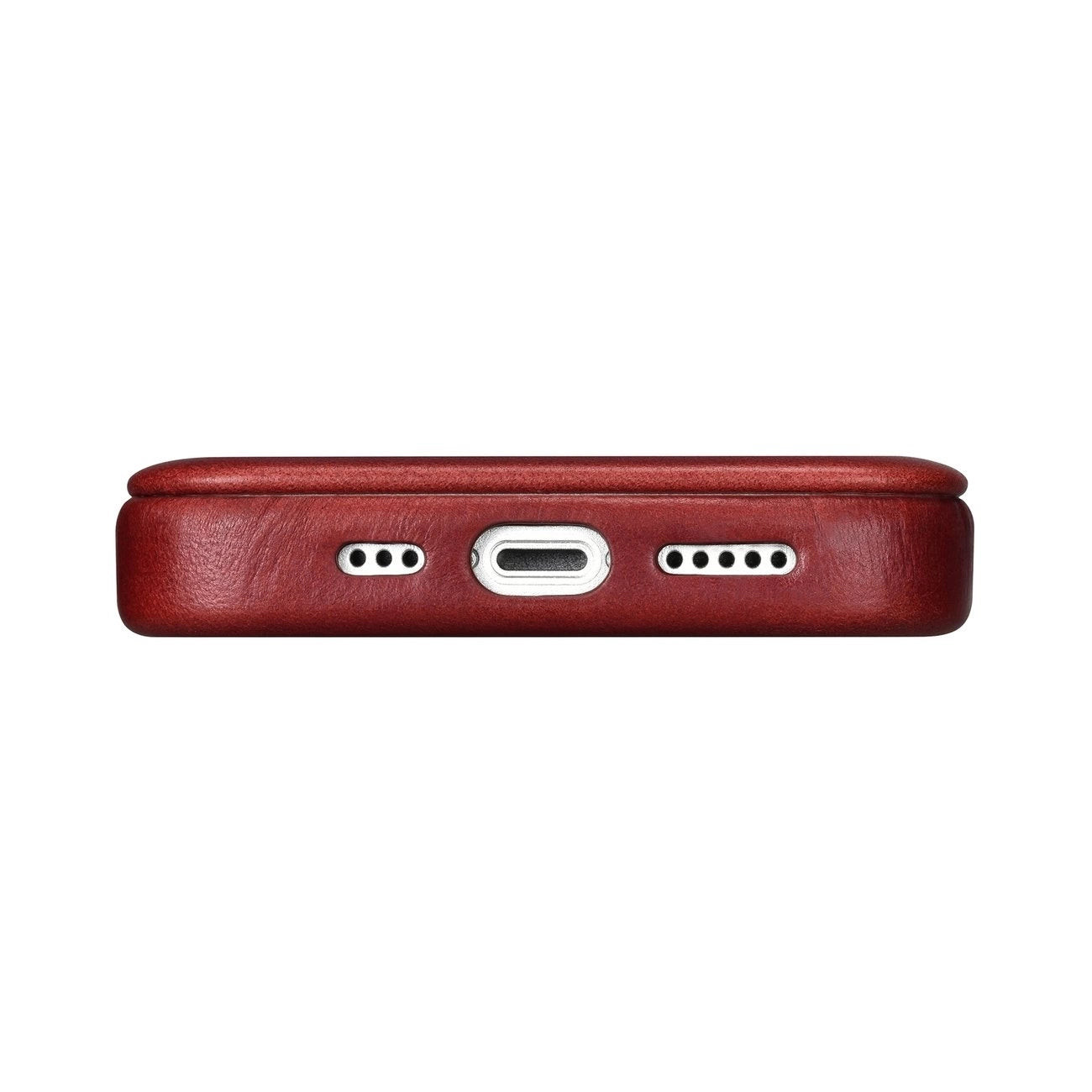 iCarer CE Oil Wax Premium Leather Folio Case iPhone 14 Plus Magnetic Flip Leather Folio Case MagSafe Red (AKI14220707-RD)