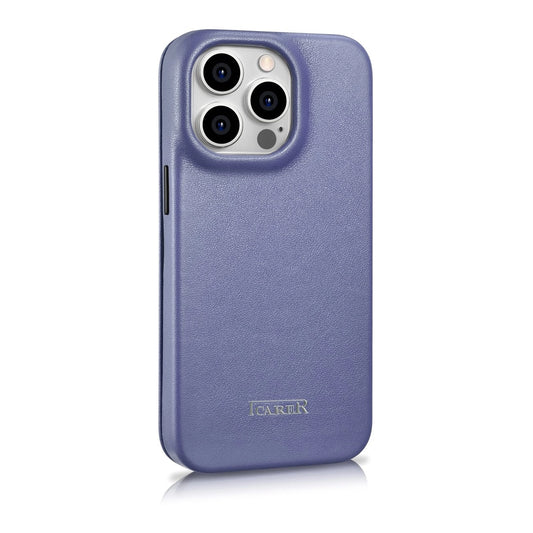 iCarer CE Premium Leather Folio Case iPhone 14 Pro Max Magnetic Flip Leather Folio Case MagSafe Light Purple (WMI14220716-LP)