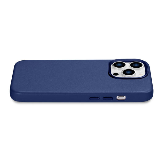 iCarer Case Leather Cover Echtleder Case für iPhone 14 Pro Max blau (WMI14220708-BU) (MagSafe kompatibel)