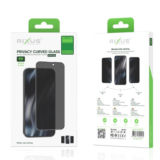 Rixus Privacy Full Curved Edge Tempered Glass For Apple iPhone 7, 8 White