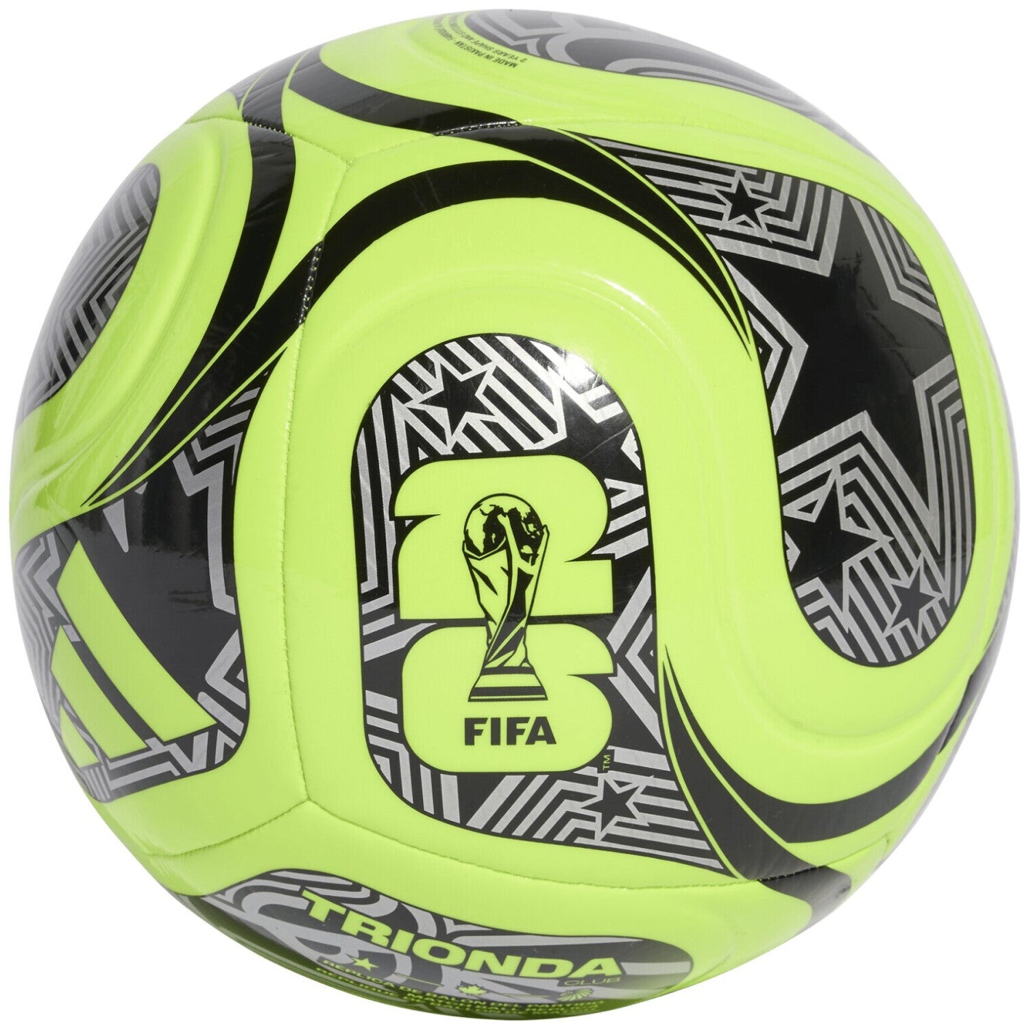 Adidas Coupe du Monde 2026 Trionda Club (Citron Lumineux / Noir / Argent Métallisé) 4