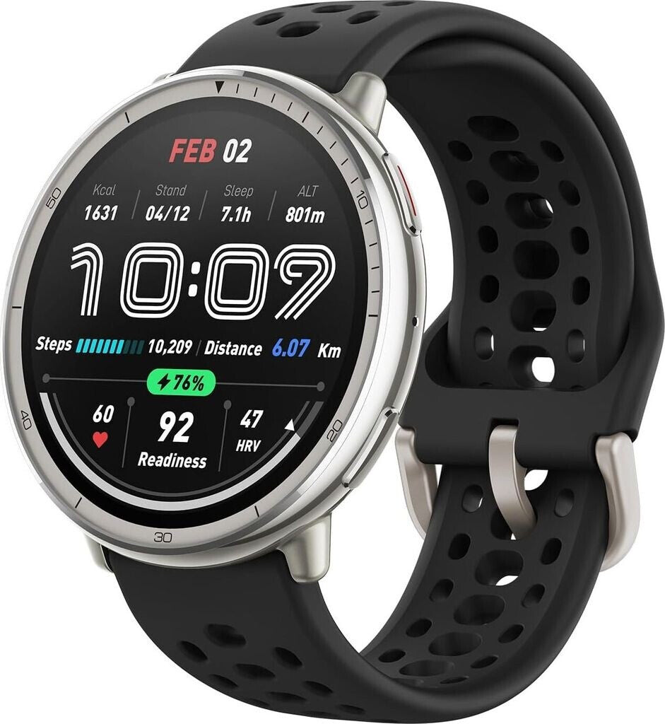 Amazfit Active 2 schwarzes Sport-Silikon