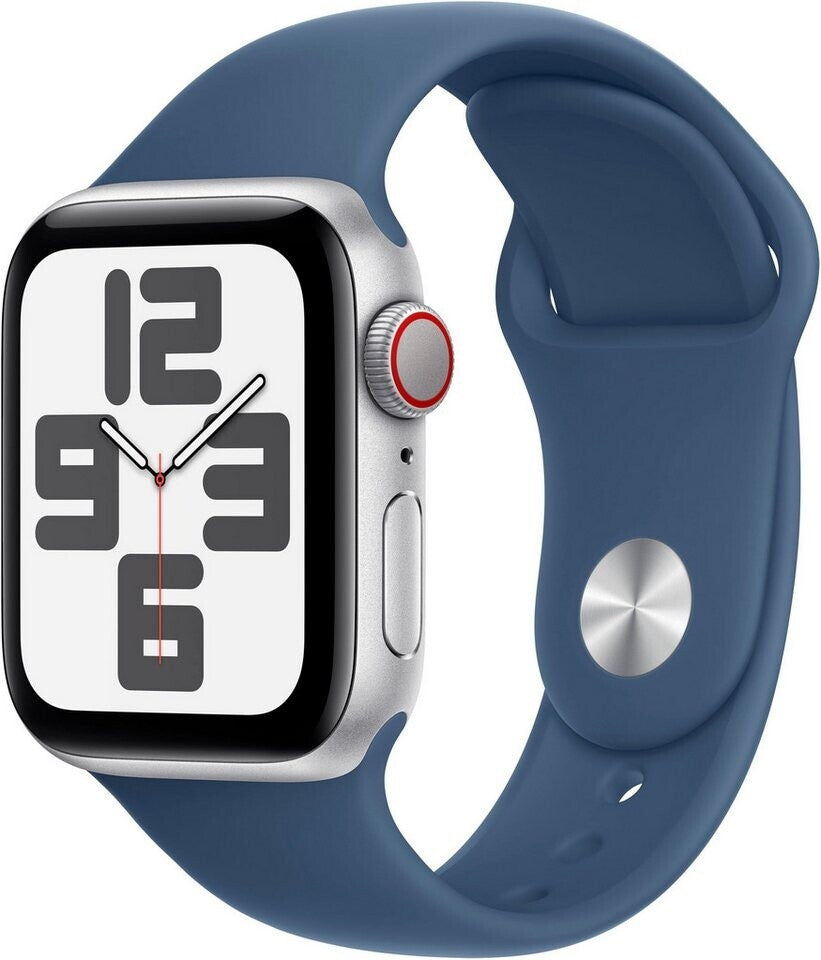 Apple Watch SE 2022 4G 40mm Silber Sportarmband Denim S/M (2024)