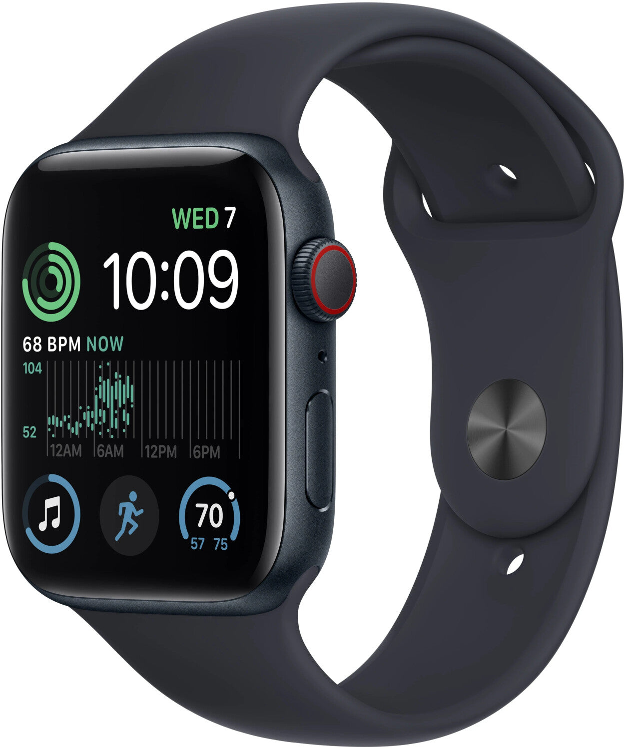 Apple Watch SE 2022 4G 44mm Minuit Bracelet Sport Minuit