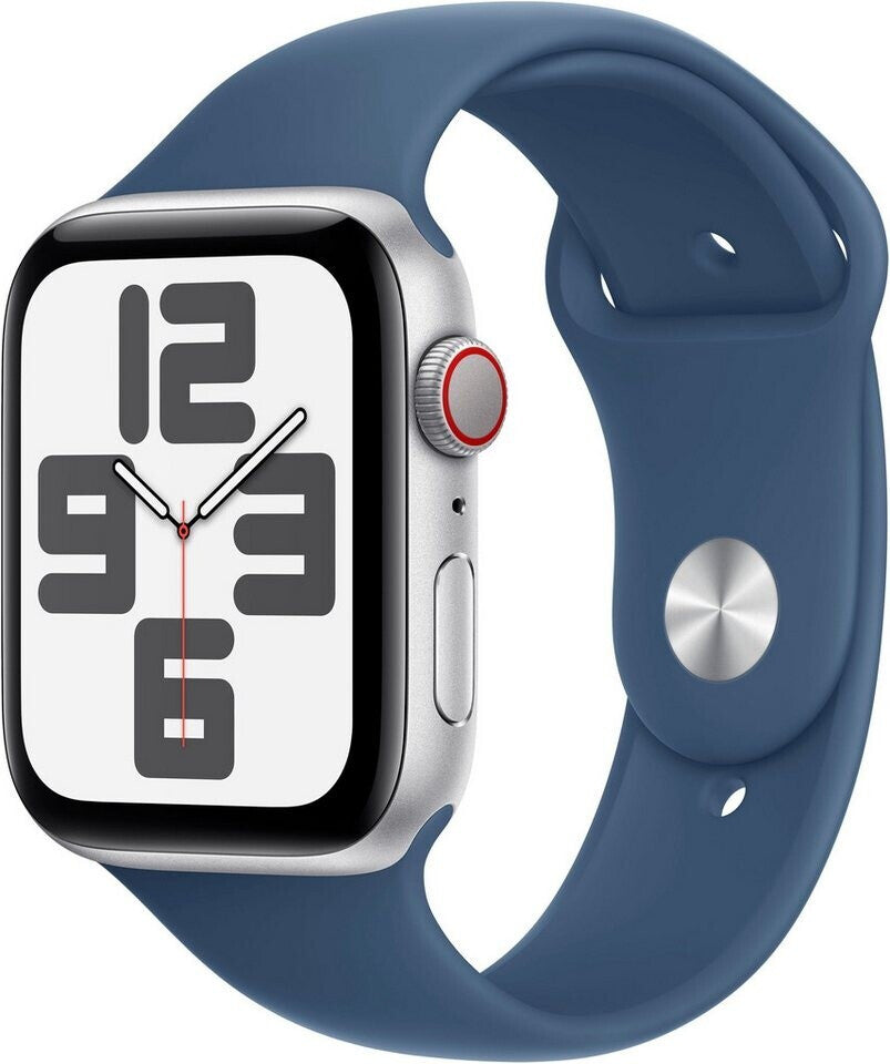 Apple Watch SE 2022 4G 44mm argent bracelet sport denim M/L (2024)