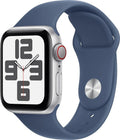 Apple Watch SE 2022 4G 44 mm argent bracelet sport bleu orage M/L
