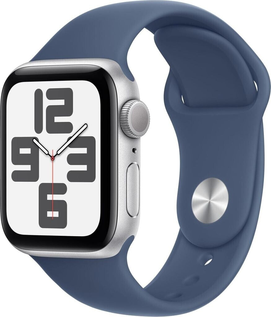 Apple Watch SE 2022 GPS 40mm Silber Sportarmband Denim M/L (2024)