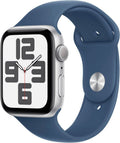 Apple Watch SE 2022 GPS 44 mm argent Bracelet sport Denim M/L