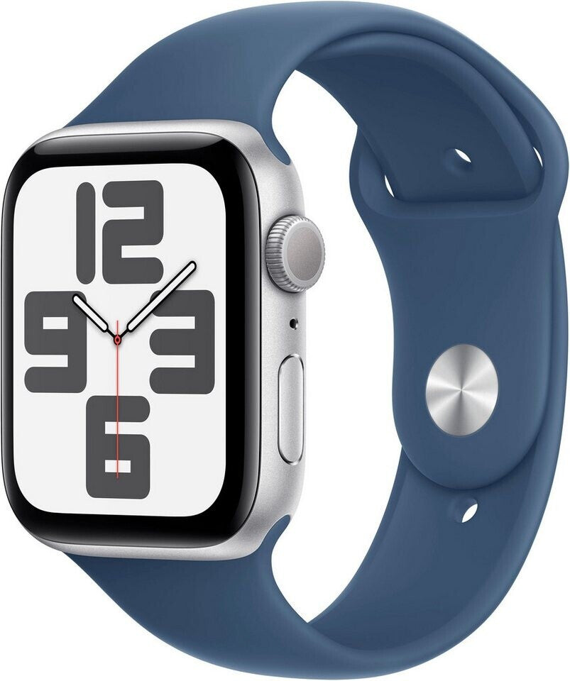 Apple Watch SE 2022 GPS 44mm silber Sportarmband Denim M/L
