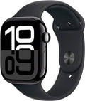 Apple Watch Series 10 4G 46mm Aluminium Diamantschwarz Sportarmband Schwarz S/M