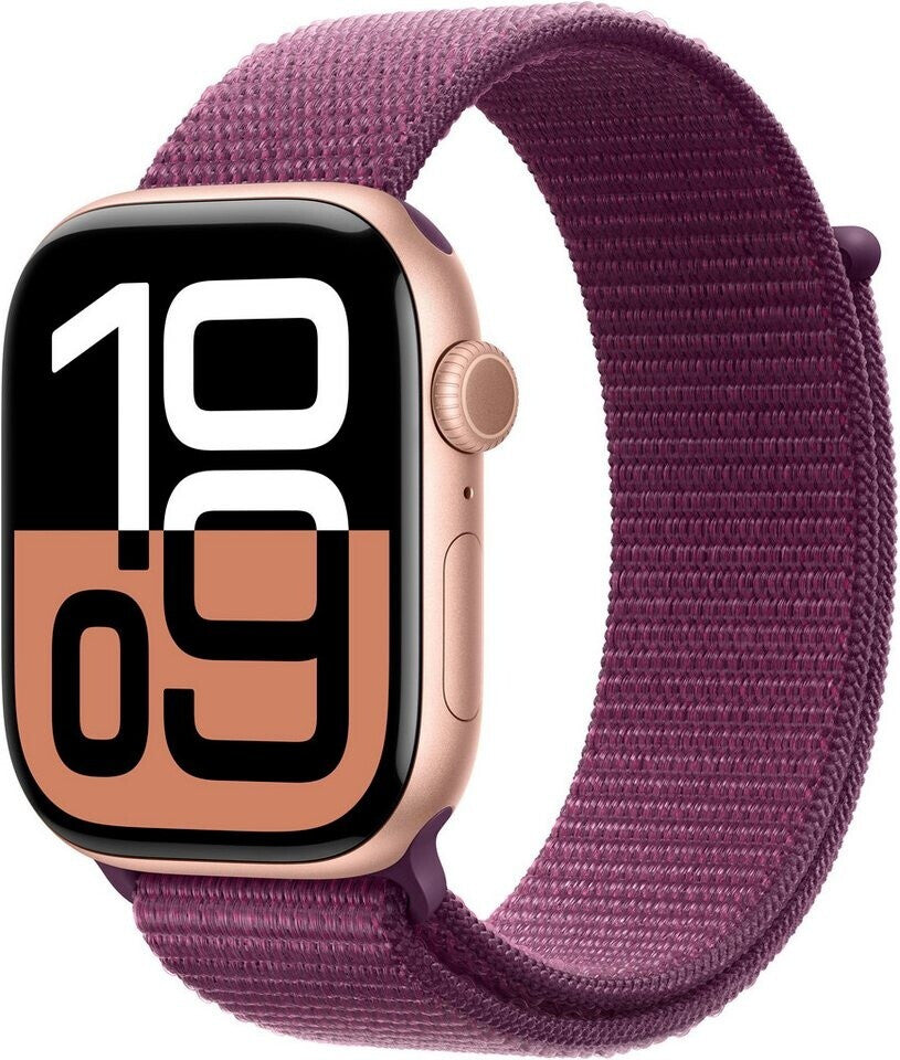 Apple Watch Series 10 4G 46mm Aluminium Roségold Sport Loop Pflaume