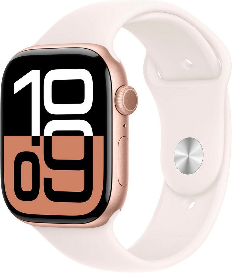 Apple Watch Series 10 4G 46mm Aluminium Or rose Bracelet Sport Rose pâle S/M