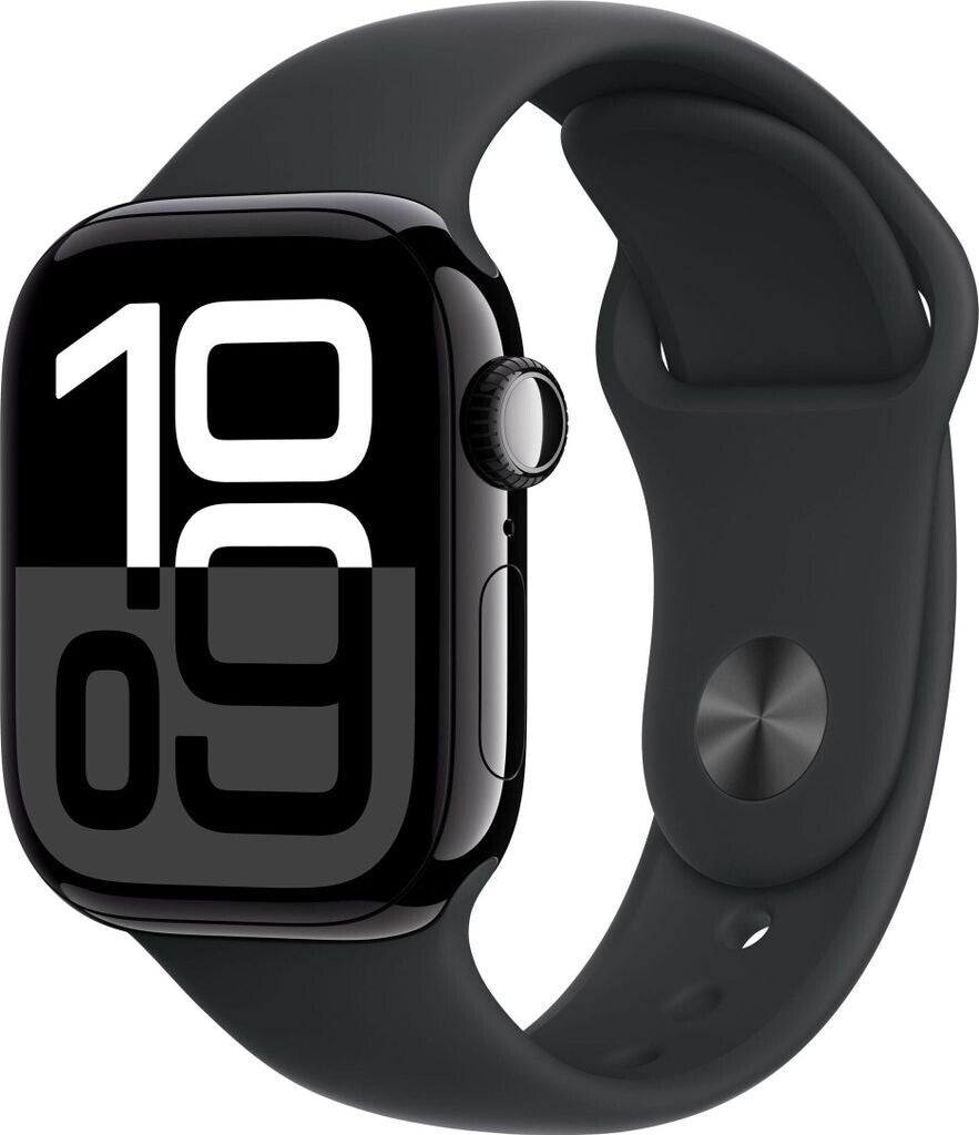 Apple Watch Series 10 GPS 42mm Aluminum Diamond Black Sport Band Black M/L