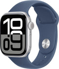 Apple Watch Series 10 GPS 42mm Aluminium Silber Sportarmband Denim S/M