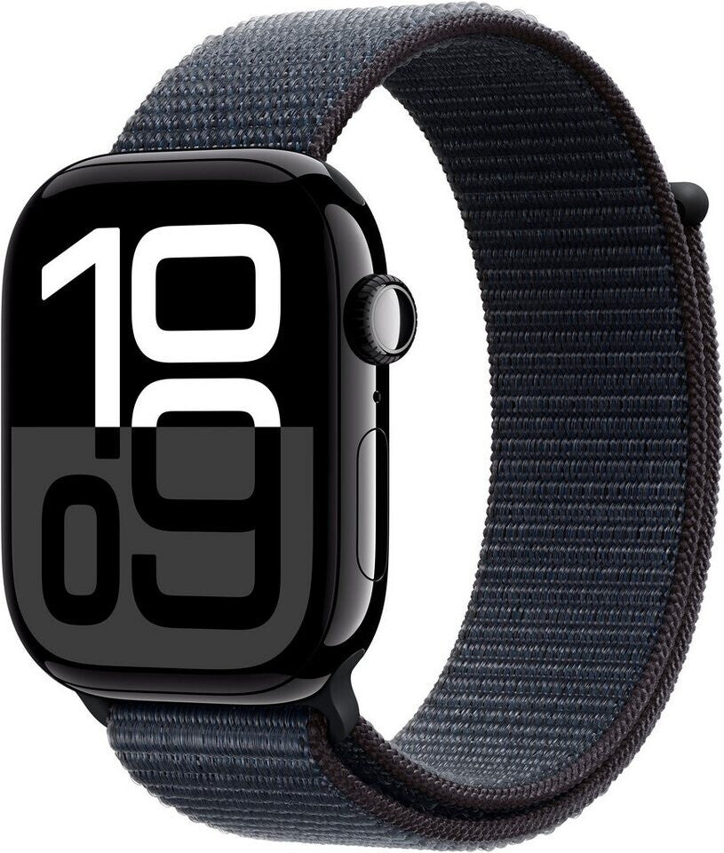 Apple Watch Series 10 GPS 46mm Aluminium Diamantschwarz Sport Loop Tinte