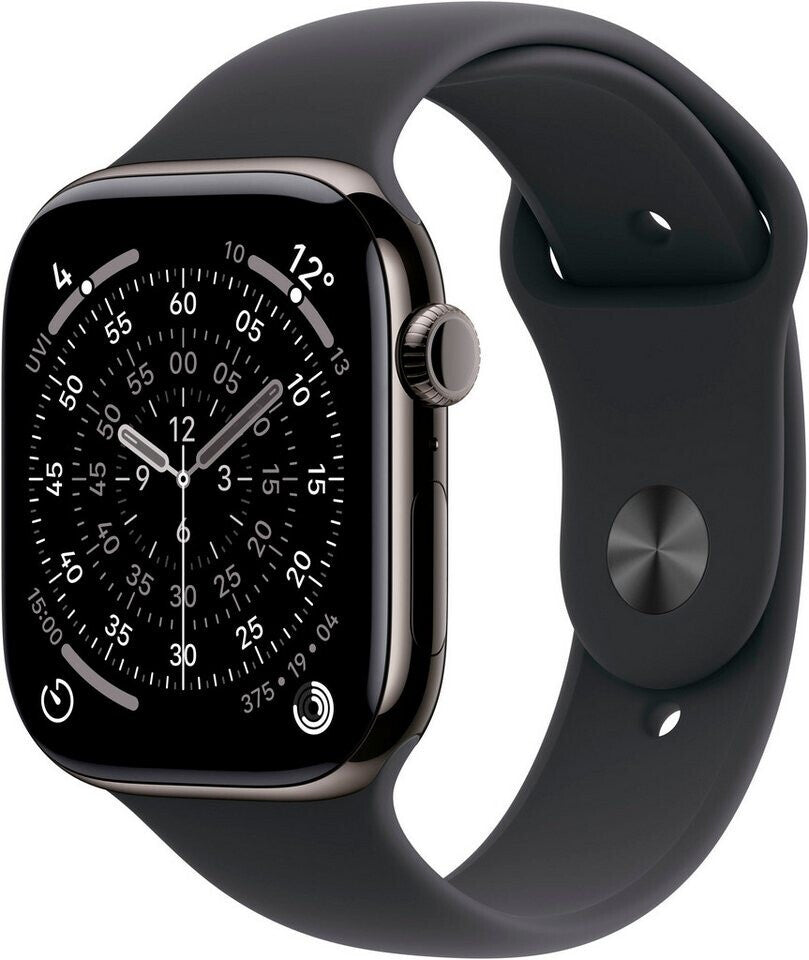 Apple Watch Series 11 5G 42mm Titanium Slate Sport Band Black S/M