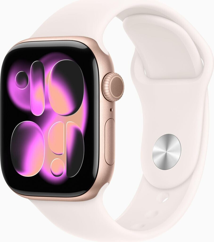 Apple Watch Series 11 GPS 42mm Aluminium Rose Gold Sport Band Light Blush S/M
