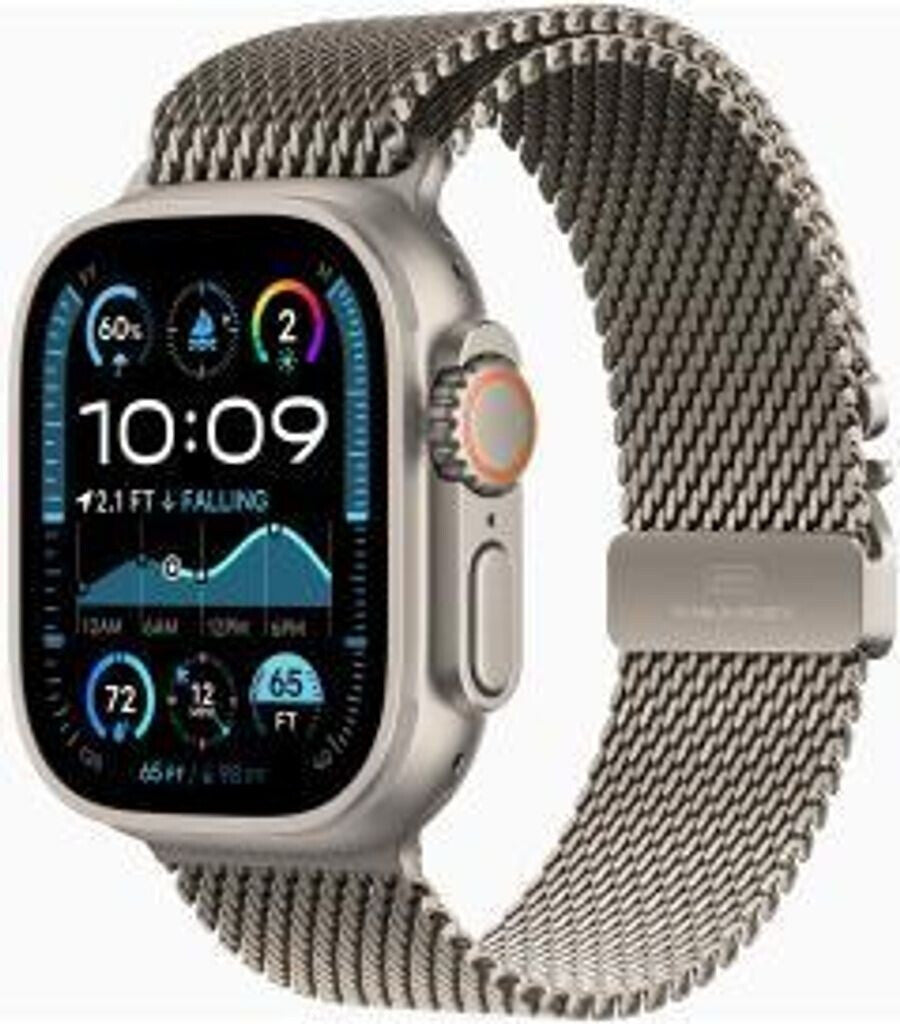 Apple Watch Ultra 2 (2024) Titan Natur Milanaise Armband Titan L