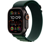 iOS Smartwatch, Gehäusefarbe schwarz, Armbandfarbe grün, 1,92 Zoll, GPS, Unisex, iOS kompatibel, Titan Gehäuse, Textil Armband, OLED Display