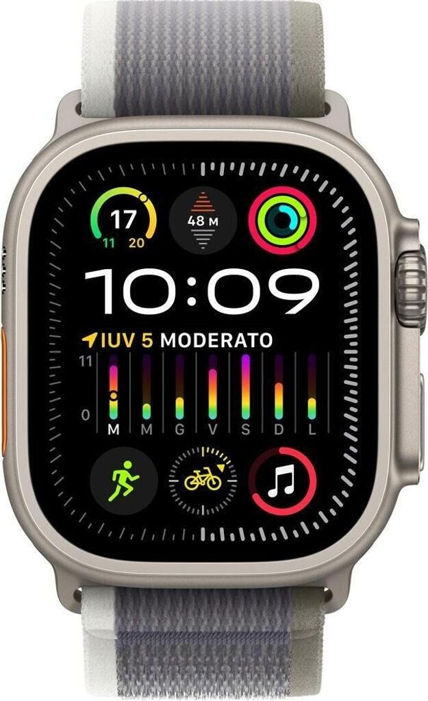 Apple Watch Ultra 2 Titan Trail Loop Grün/Grau S/M