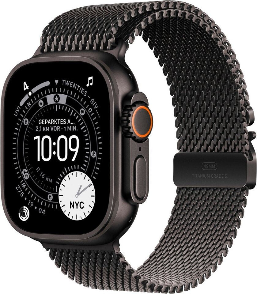 Apple Watch Ultra 3 Titanium Black Milanese Loop Black S