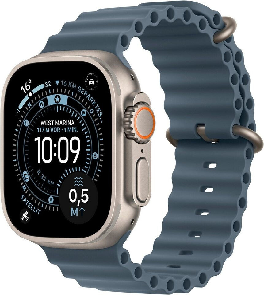 Apple Watch Ultra 3 Titanium Natural Ocean Band Anchor Blue