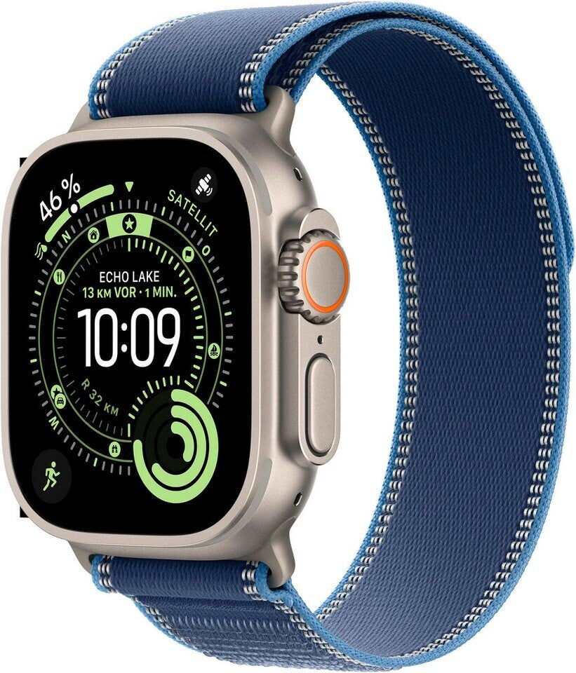 Apple Watch Ultra 3 Titane Boucle Trail Bleu/Bleu Vif S/M