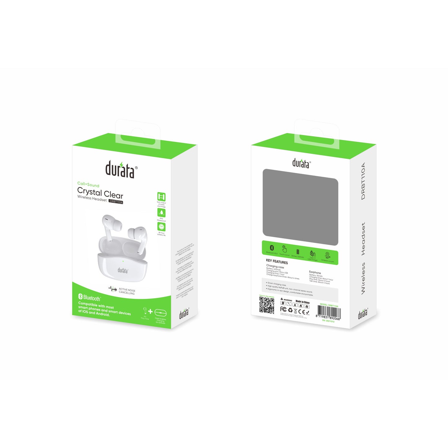 Rixus Crystal Clear Wireless Headset RXBT809A ( White )