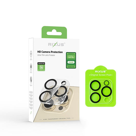 Rixus Clear HD Camera Tempered Glass For Apple iPhone 16 Pro, 16 Pro Max