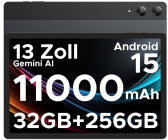 Gaming-Tablet, 13 Zoll, Bildschirmauflösungen 1.920 x 1.200 Pixel, 8 GB RAM, 256 GB, Android 15, microSDHC, 13 MP