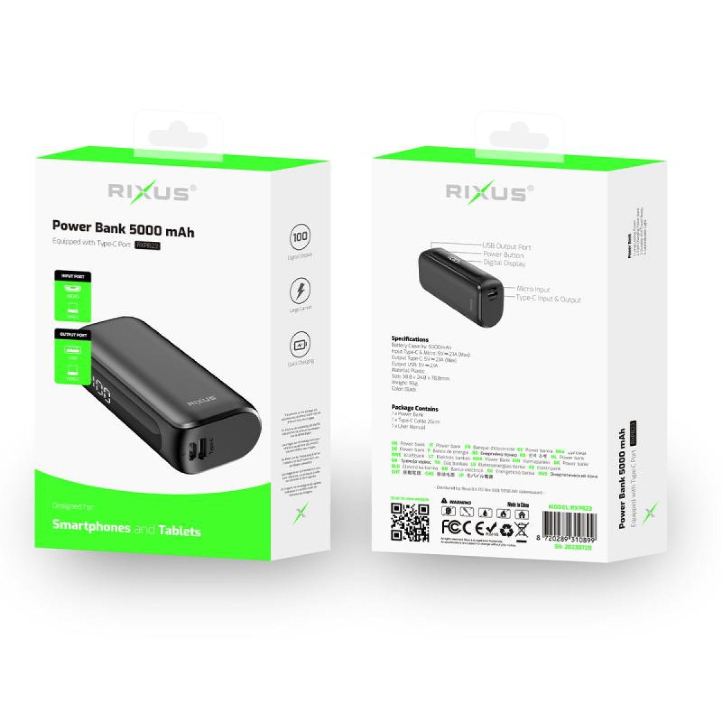 Rixus Compact Powerbank 5000mAh