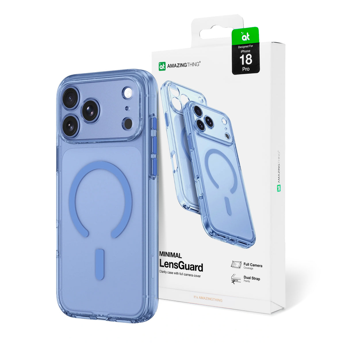 Minimalistische Mag Lens Hülle von AmazingThing in Blau für iPhone 18 Pro – STARPHONE Aachen