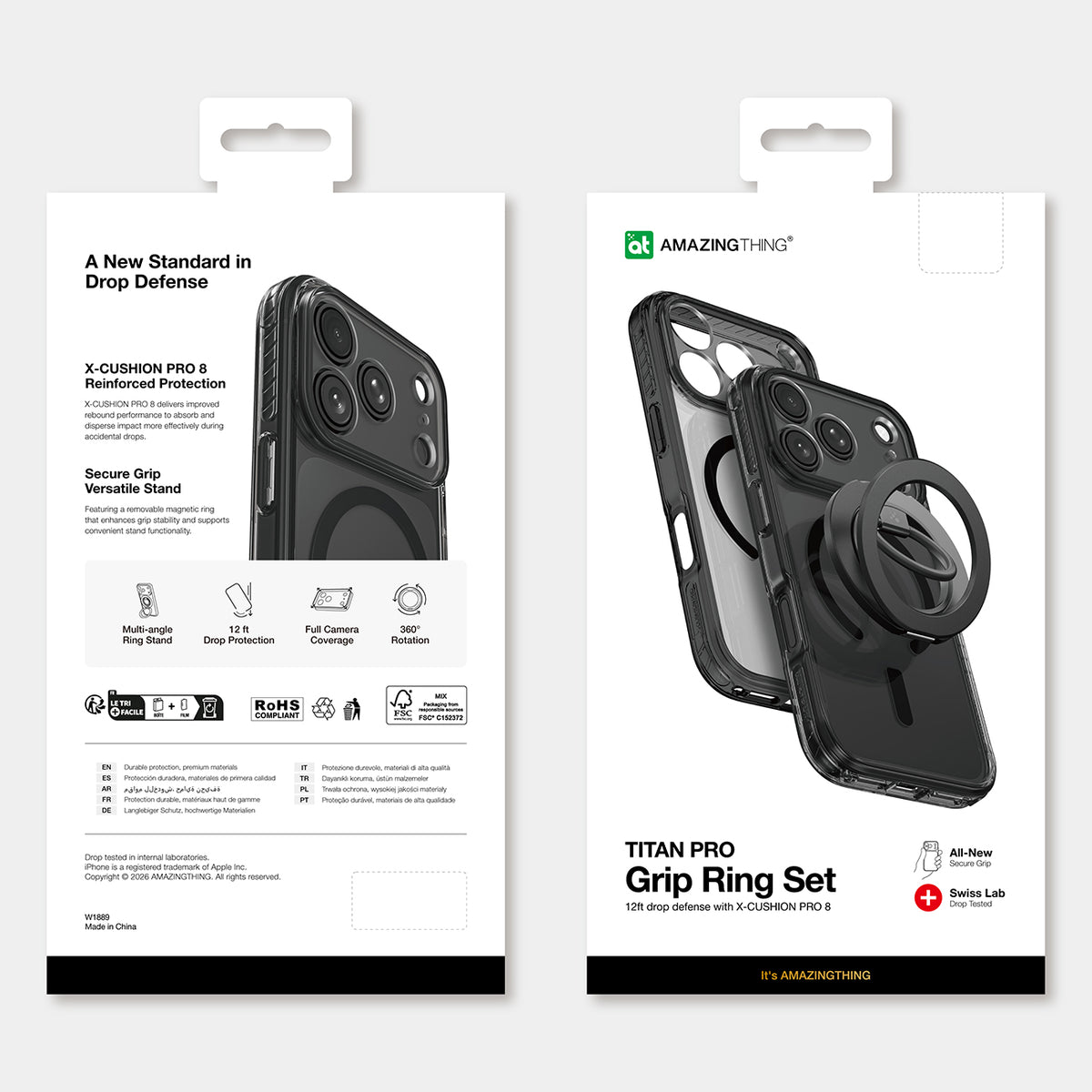 Titan Pro Lens Ring Set Hülle von AmazingThing in Schwarz für iPhone 18 Pro – STARPHONE Aachen