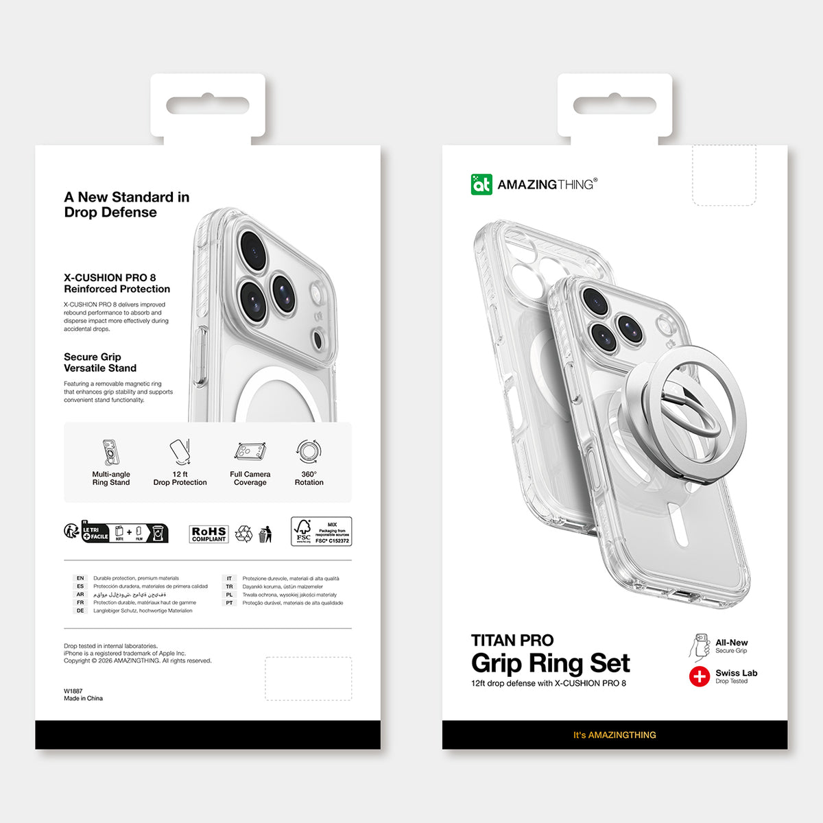 Titan Pro Lens Ring Set Hülle von AmazingThing in Transparent für iPhone 18 Pro – STARPHONE Aachen