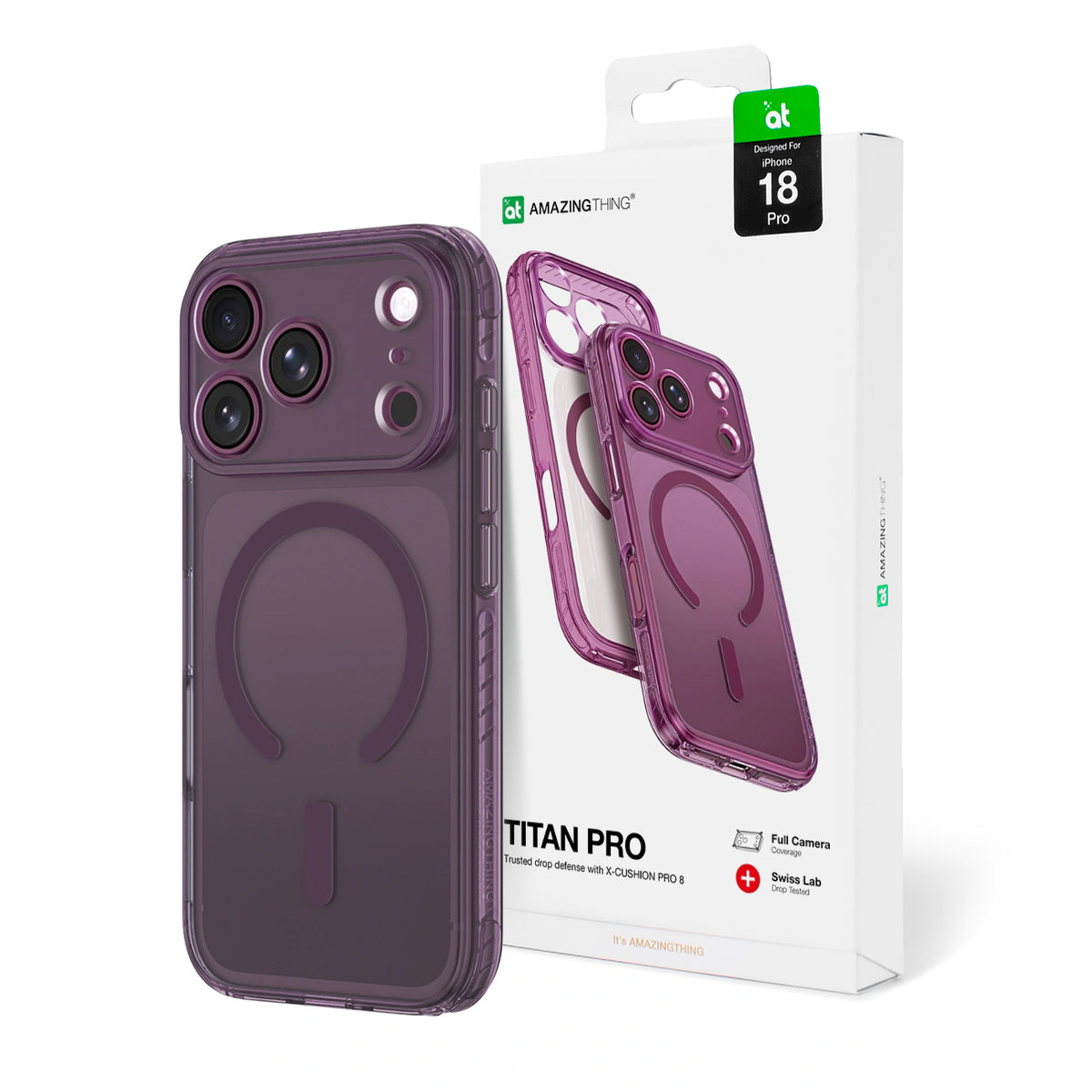 Titan Pro Objektivhülle von AmazingThing in Lila für iPhone 18 Pro – STARPHONE Aachen