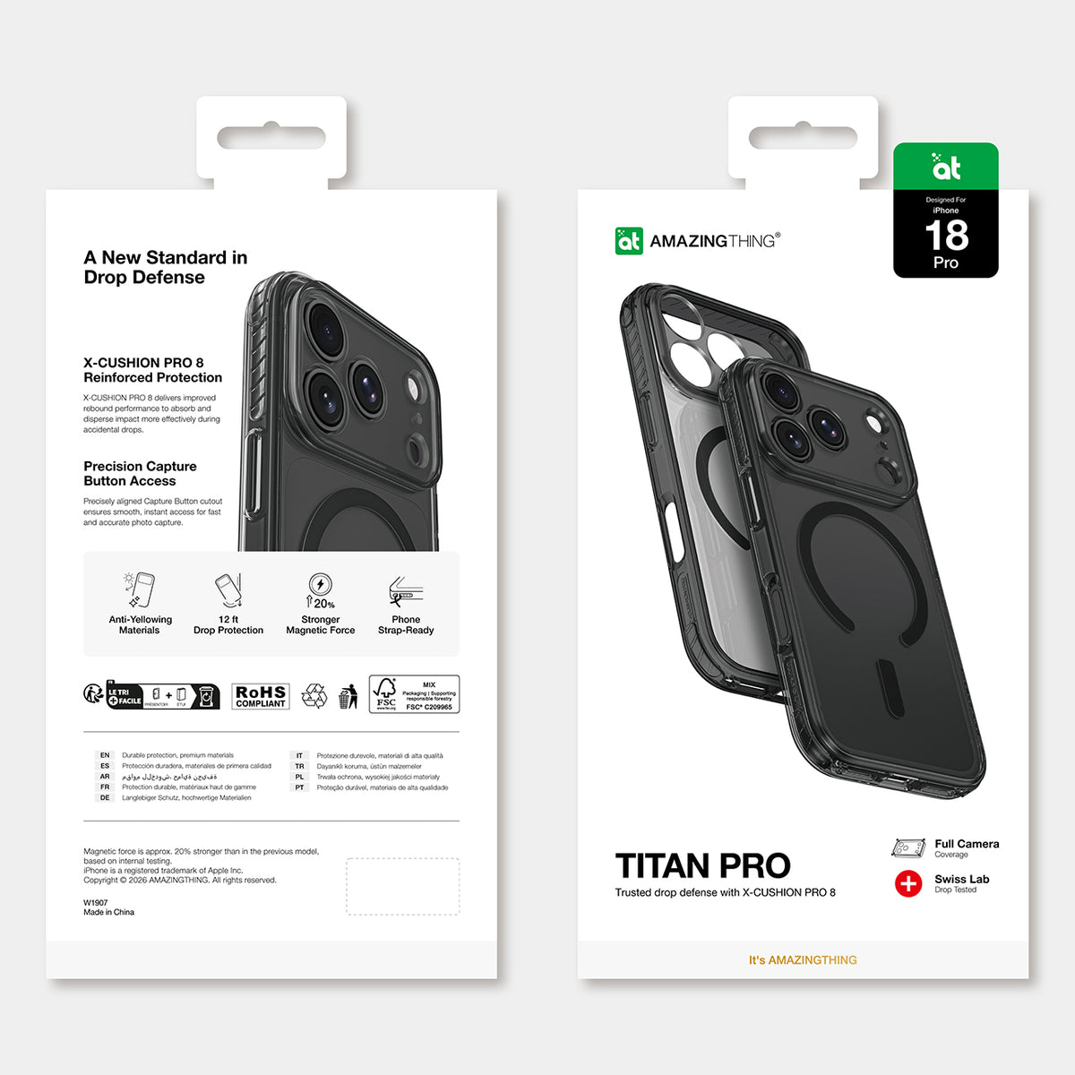 Titan Pro Objektivhülle von AmazingThing in Schwarz für iPhone 18 Pro – STARPHONE Aachen