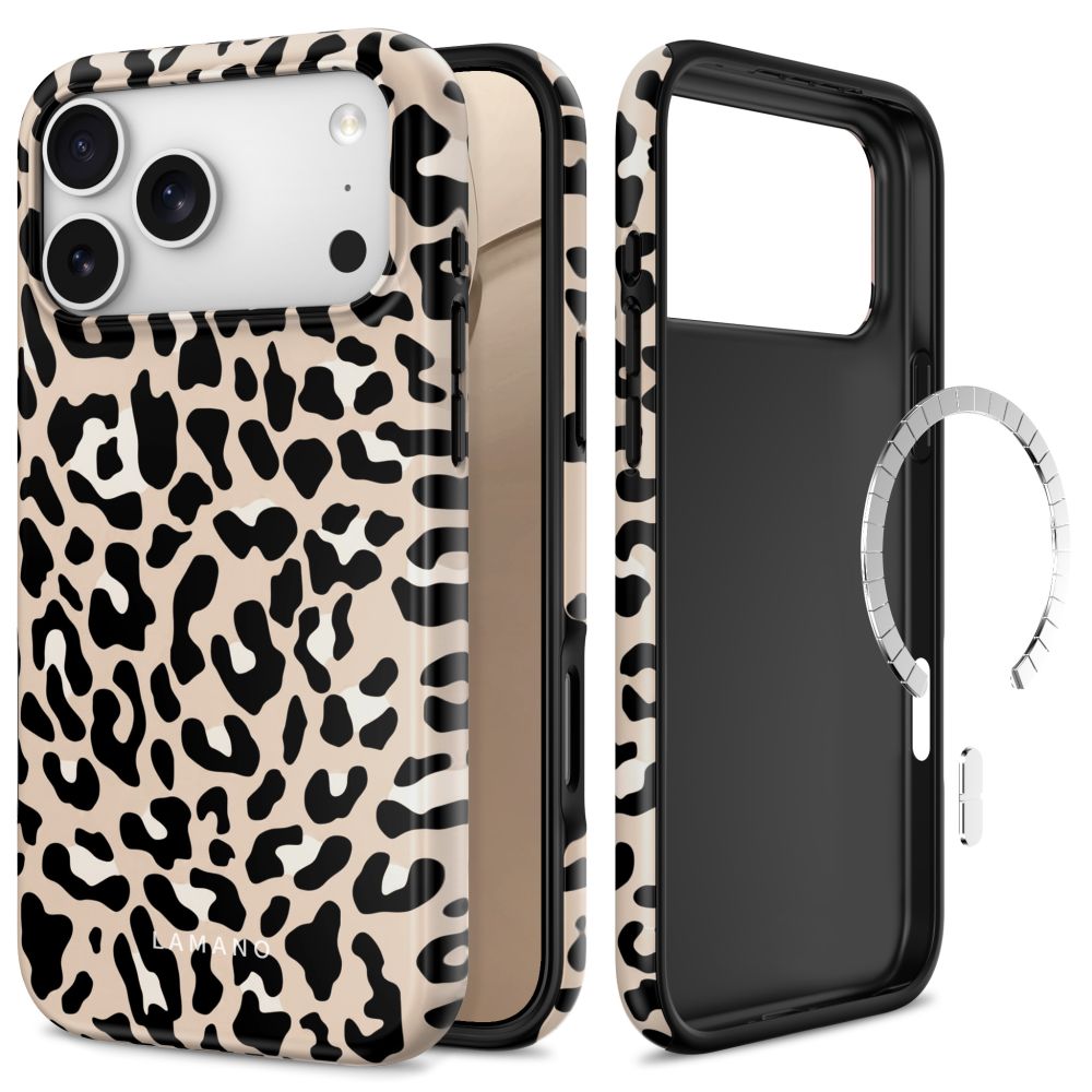Lamano MagSafe Hülle von Tech-Protect in Beige / Schwarz für iPhone 18 Pro – STARPHONE Aachen