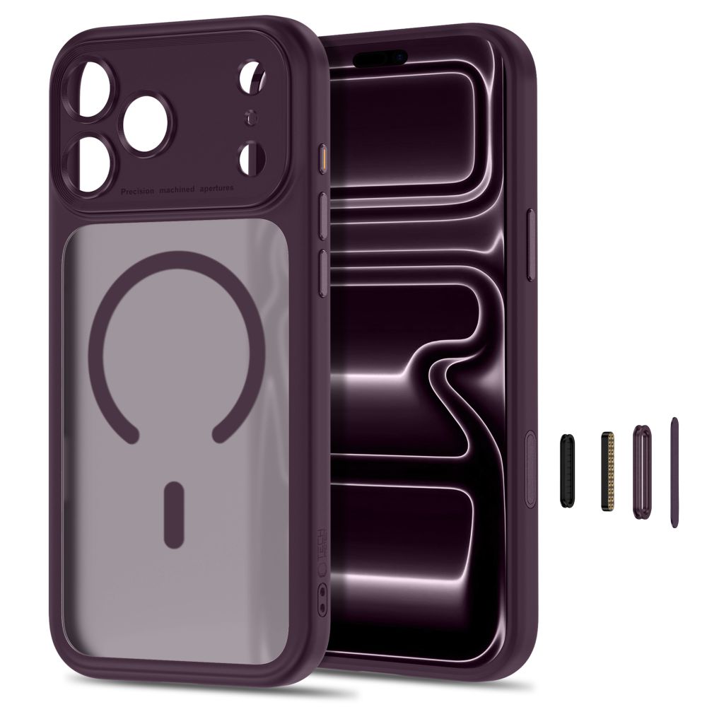 MagPeak MagSafe CC Hülle von Tech-Protect in Dunkelkirsche matt für iPhone 18 Pro – STARPHONE Aachen