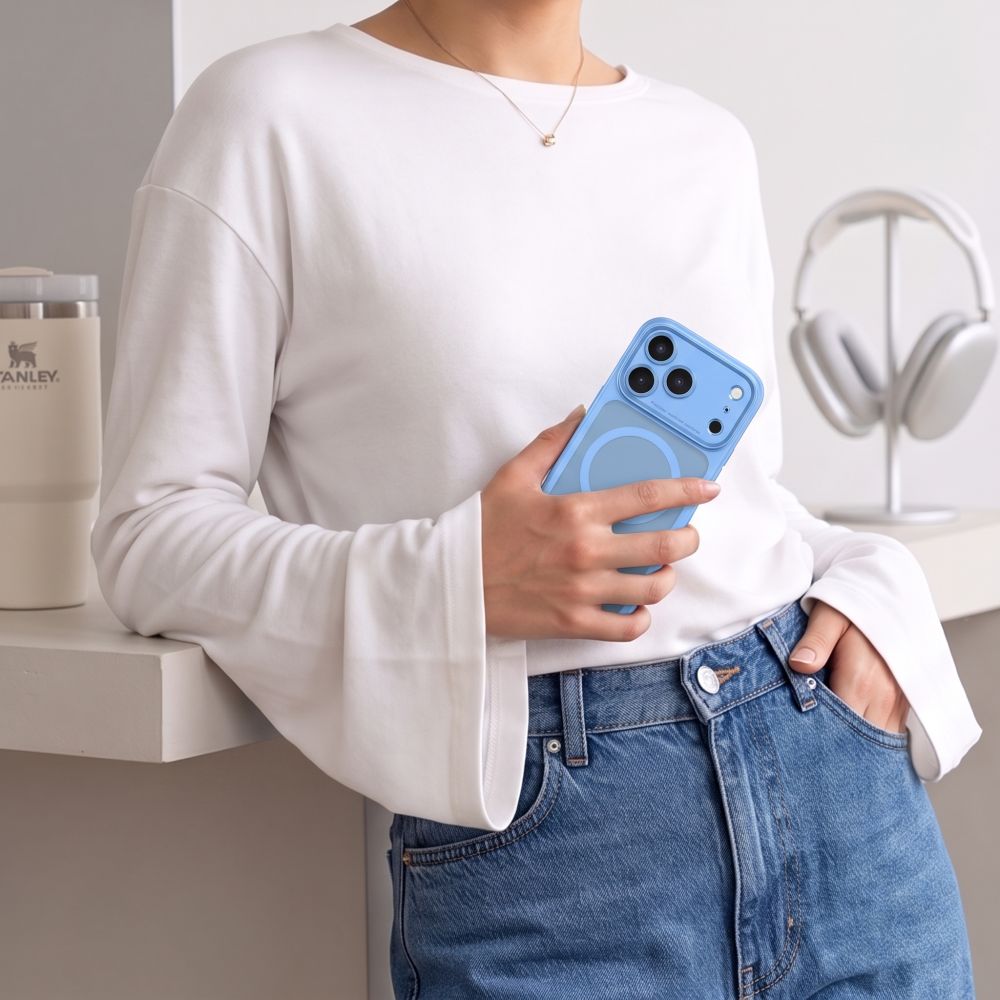 MagPeak MagSafe CC Hülle von Tech-Protect in Hellblau matt für iPhone 18 Pro – STARPHONE Aachen