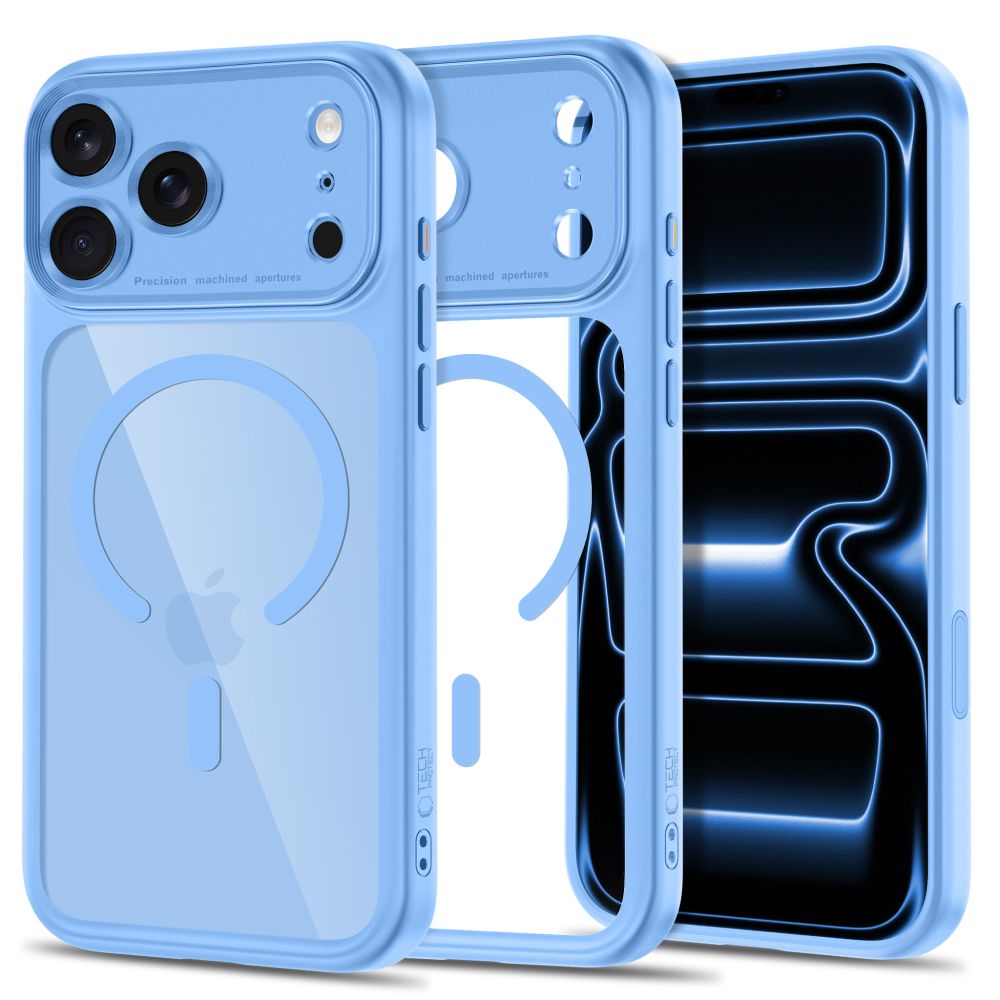 MagPeak MagSafe CC Hülle von Tech-Protect in Transparent Blau für iPhone 18 Pro – STARPHONE Aachen